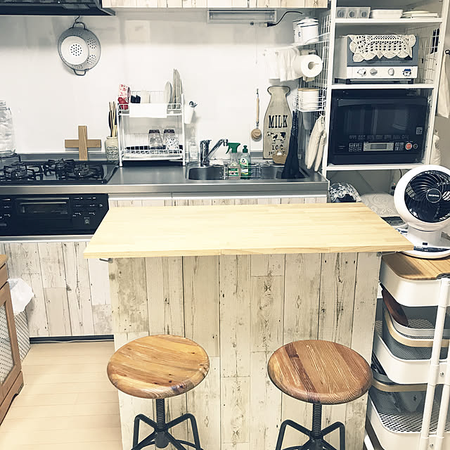 tamaeの-レンジ台 レンジラック キッチンラック キッチンボード おしゃれ レンジボード 幅60 キッチン 収納 炊飯器ラック 北欧 シンプル ハイタイプの家具・インテリア写真