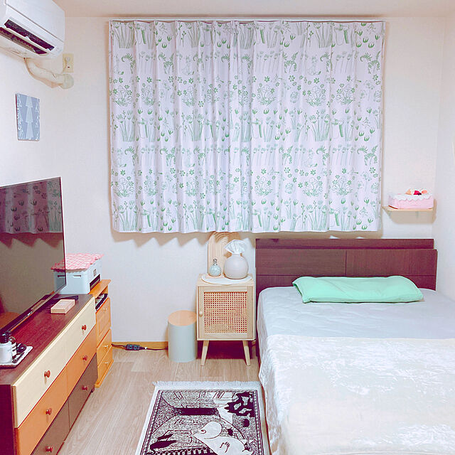 yuyuのスミノエ(Suminoe)-ムーミン レースカーテン(1枚)100×133 HISHIGATA ヒシガタ(ホワイト)A1018 北欧 ウォッシャブル 国産 日本製 スミノエの家具・インテリア写真