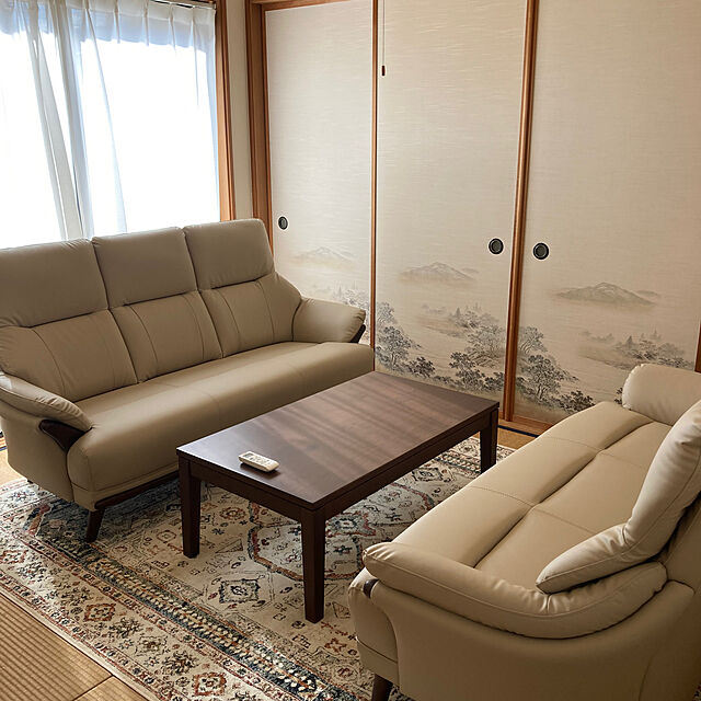 nyaromeのニトリ-3人用ソファ(コウテイ3 LT GR) の家具・インテリア写真