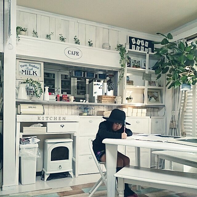 M_house_officialのガーデン用品屋さん-カフェプランター　受皿付き　2号用　ホワイト　白の家具・インテリア写真