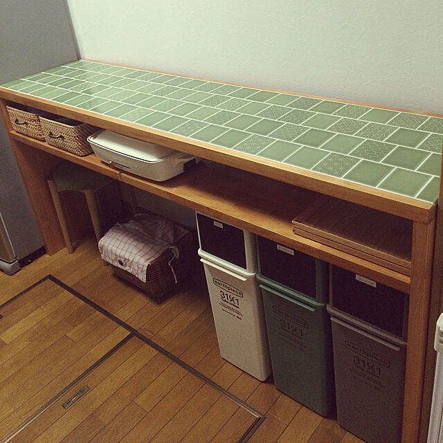 sizのオリジナル-日本製earthpieceゴミ箱フロントオープンダストボックス深型 アースピースごみ箱（茶 210177）の家具・インテリア写真