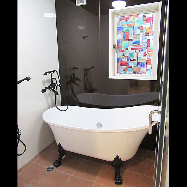 inkc_jpの-お風呂 蛇口 シャワーヘッド付き 浴室 浴槽 混合水栓 壁掛け 壁付け ブラック 黒 リフォーム 水回り インテリア ヨーロピアン アンティーク W255 D190 H385 INK-0301005Hの家具・インテリア写真