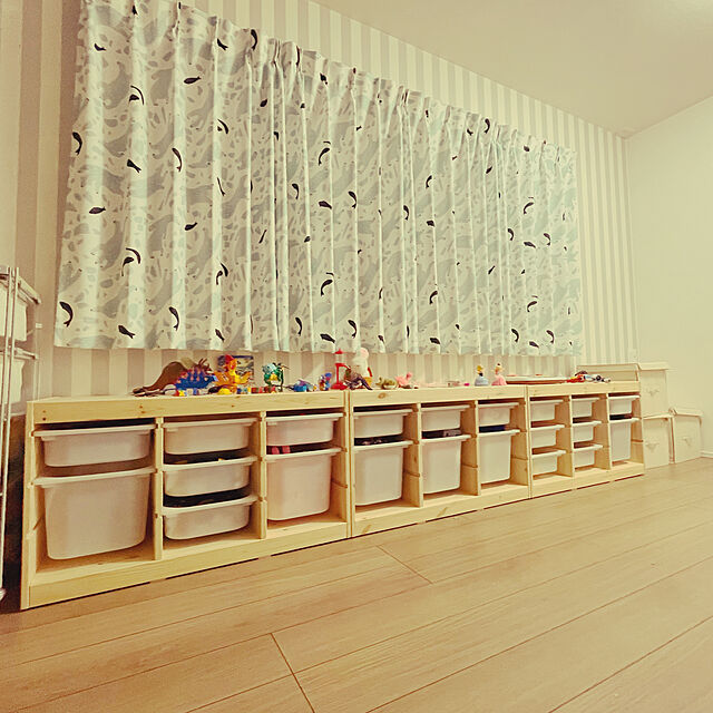 nanahisaのイケア-【IKEA/イケア】 TROFAST トロファスト 収納コンビネーション 収納棚 収納ボックス バーチ材合板 ホワイト お片付け キッズ こどもの家具・インテリア写真