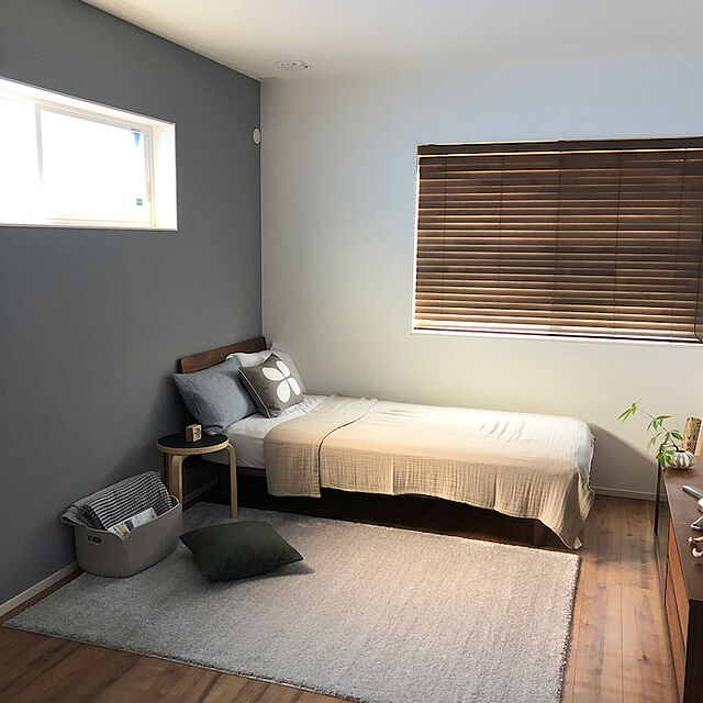 hanaの無印良品-ベッドフレーム・シングル・ウォールナット材の家具・インテリア写真