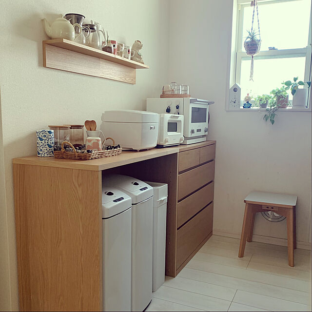 sakiの無印良品-無印良品 木製シェルフ・オーク材 幅88×奥行44×高さ83cm 82516753の家具・インテリア写真