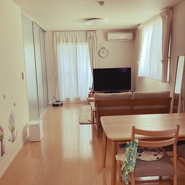 nabekoのニトリ-遮光1級・遮熱・遮音カーテン(ミスト3 アイボリー 100X135X2) の家具・インテリア写真