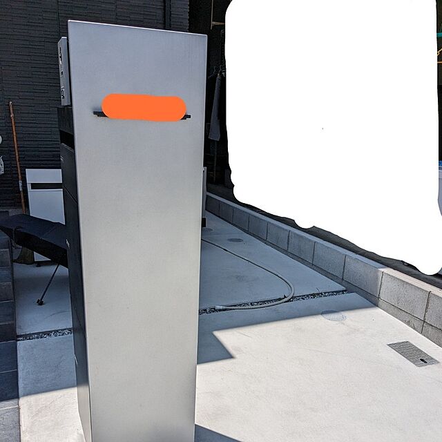 chiiの-ユニソン ユニットウォール Mies ミース アンカー仕様 インターホン対応（開口有り） 右開きタイプ シルバー（正面）の家具・インテリア写真