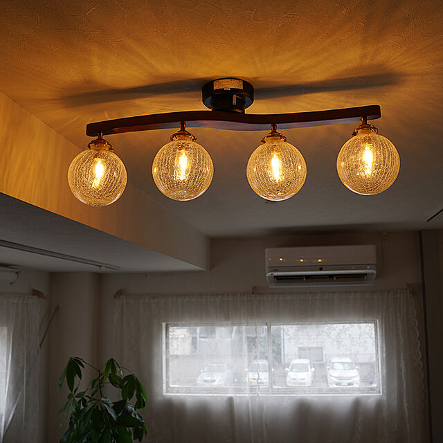 hikaritecの光ノ屋照明-シーリングライト 4灯 ウッド ガラス HR126 光ノ屋照明の家具・インテリア写真