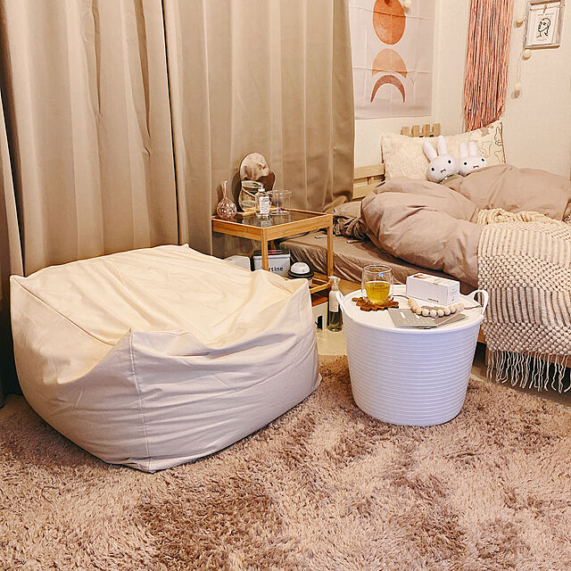 pippiの無印良品-無印良品 体にフィットするソファ用カバー 生成の家具・インテリア写真