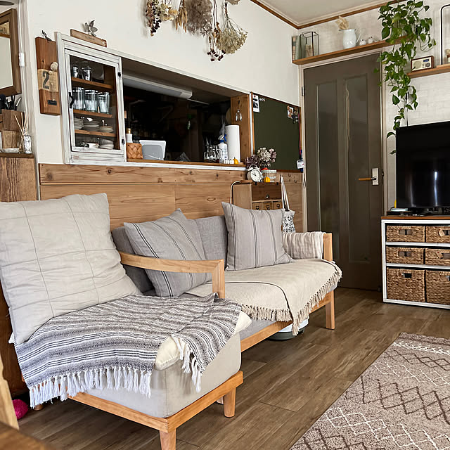 ソファー 天然木フレーム ファブリック2人掛け タンスのゲン ソファー