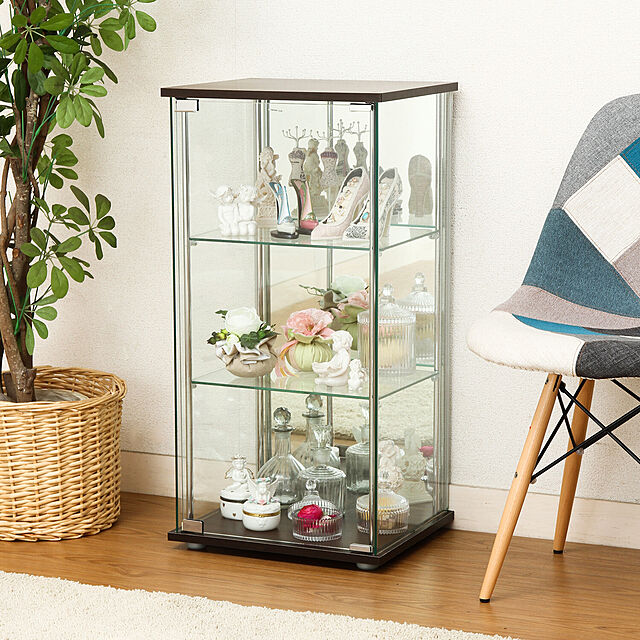 SMB_selectionの不二貿易-ガラスコレクションケース３段（背面ミラー付き）の家具・インテリア写真