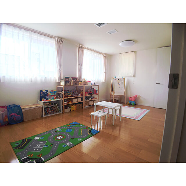 yamaco_chanのイケア-IKEA(イケア)　VANSKAPLIG ラグ ピンク ターコイズ c50338462の家具・インテリア写真