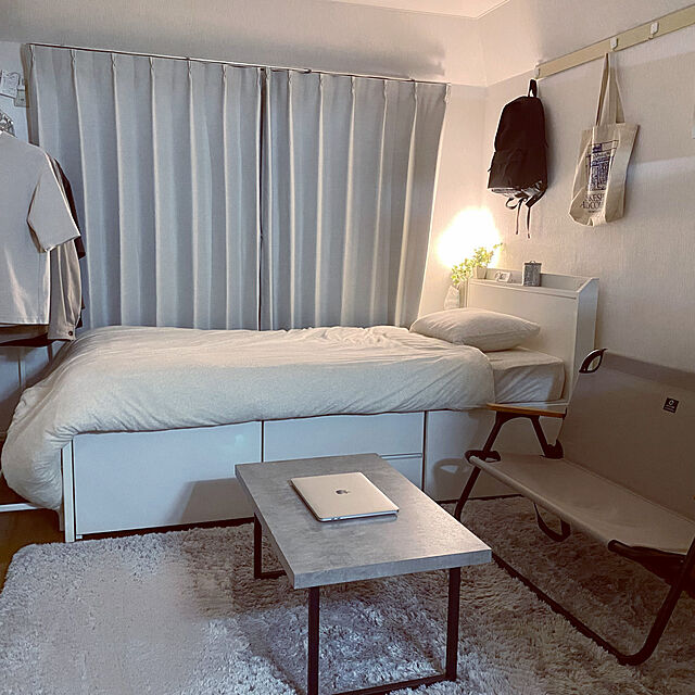 tomokiのニトリ-遮光2級・防炎・50サイズカーテン(パレット3 グレー 100X178X2) の家具・インテリア写真