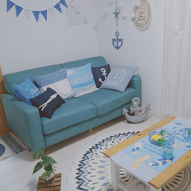 maiyukapiのニトリ-アクセントクッション(アンカー) の家具・インテリア写真