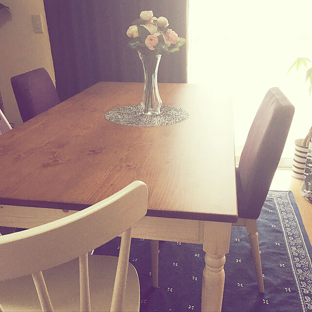 SUMMERのニトリ-ダイニングテーブル(シナモWH パイン) の家具・インテリア写真