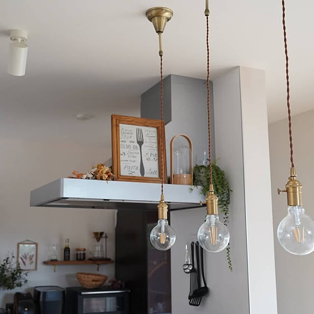 【写真付きレビュー】ペンダントライト 1灯【ペンダントライトソケット ヴィンテージエジソン球専用：PENDANT LIGHT SOCKET