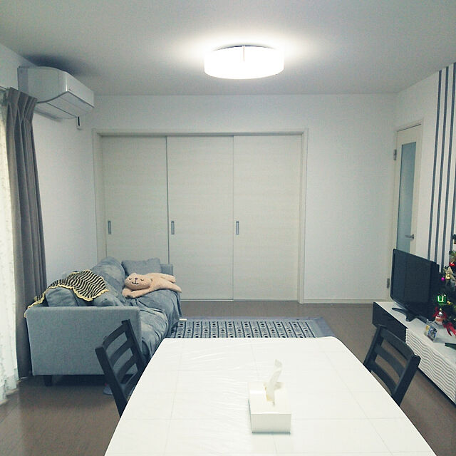 Pe-peのニトリ-３人用ソファ(ローエン GRY(DB)) の家具・インテリア写真
