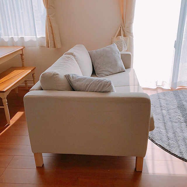 mamekoのニトリ-クッションカバー(DHダマスク2 GY) の家具・インテリア写真