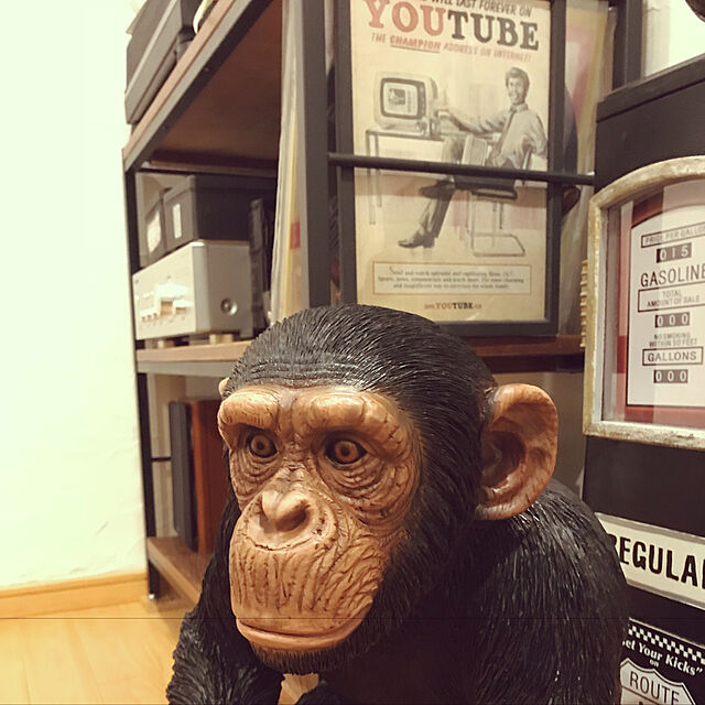 hotaruの-ガーデンオーナメント　チンパンジー　はっけよいポーズ　　　　　　サル　置き物　置物　園芸　ガーデニング　資材　リアル　精巧　アニマル　動物　かわいい　オブジェ　人形　庭作り　造園　マスコット ゴリラ 飾り物の家具・インテリア写真