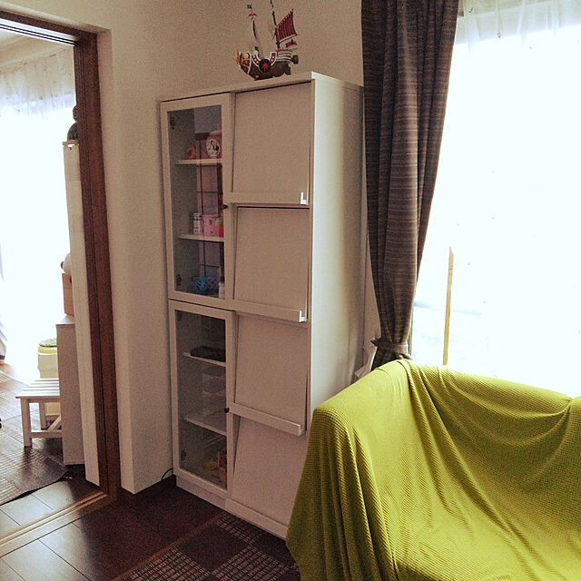 Mikaのニトリ-フラップ扉本棚(ビブリオGD80 WW) の家具・インテリア写真