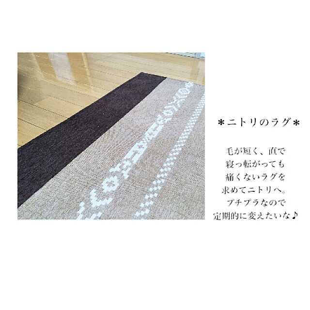 makinomotoのニトリ-ウレタン入りジャガード織りラグ(ジオエッジ BE 130X185) の家具・インテリア写真