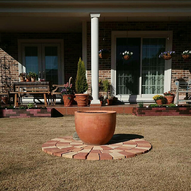 figaroの京ばし園芸資材-植木鉢 テラコッタ風 おしゃれ ファイバークレイ ダブルリムS40 直径40cm 高さ33cmの家具・インテリア写真