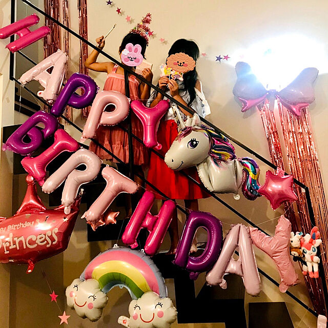 rakkoのPartyUnion-風船 誕生日バルーン 飾り付け ユニコーン 風船 セット Happy Birthday パーティー 豪華で大容量 女性 子供 少女のための誕生日バルーン誕生日装飾セット PartyUnionの家具・インテリア写真
