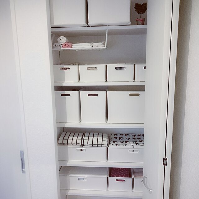 momokiraのサンカ-サンカ 収納ボックス 取っ手付き Lサイズ ホワイト色 (幅38.9×奥行26.6×高さ23.6cm) squ+ インボックス SQB-L-WH 日本製の家具・インテリア写真