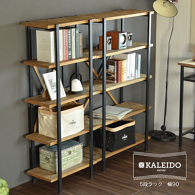 SMB_selectionのB.Bファニシング-Kaleido（カレイド） 古材風5段ラック 幅90cmタイプ m00700の家具・インテリア写真