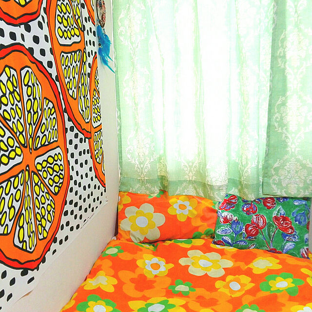 nana.maroのイケア-IKEA イケア 布地 幅150cm ORANGELILJA オレンジ ホワイト ブラック 303.338.18の家具・インテリア写真