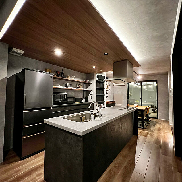 NBA_Luiのシャープ-SHARP SJ-MF46H-H ダークメタル 冷蔵庫 (457L・フレンチドア)の家具・インテリア写真