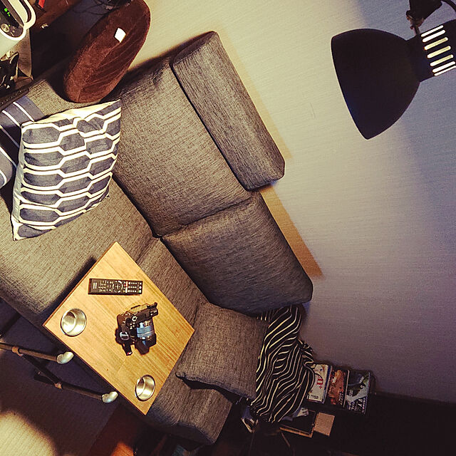 PIのニトリ-2人用布張りソファ(NポケットA1 KD YL-BL) の家具・インテリア写真
