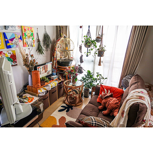 parrotのニトリ-遮光2級・遮熱カーテン＆遮熱・ミラーレース4枚セット(ディアラBE 100X178X4) の家具・インテリア写真