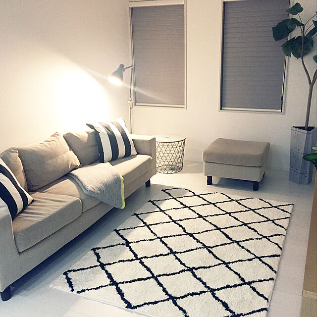 yoouのイケア-【IKEA Original】VARGYLLEN クッションカバー ホワイト/ブラック 50x50 cmの家具・インテリア写真