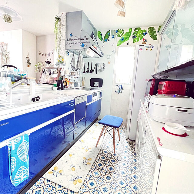 uki-uki77のニトリ-【デコホーム商品】拭けるキッチン用クッションフロアマット(PVC レモン柄 n-ss 45X180) の家具・インテリア写真