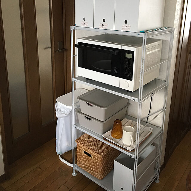 fusana518の無印良品-ステンレスユニットシェルフ・ステンレス棚セット・中の家具・インテリア写真