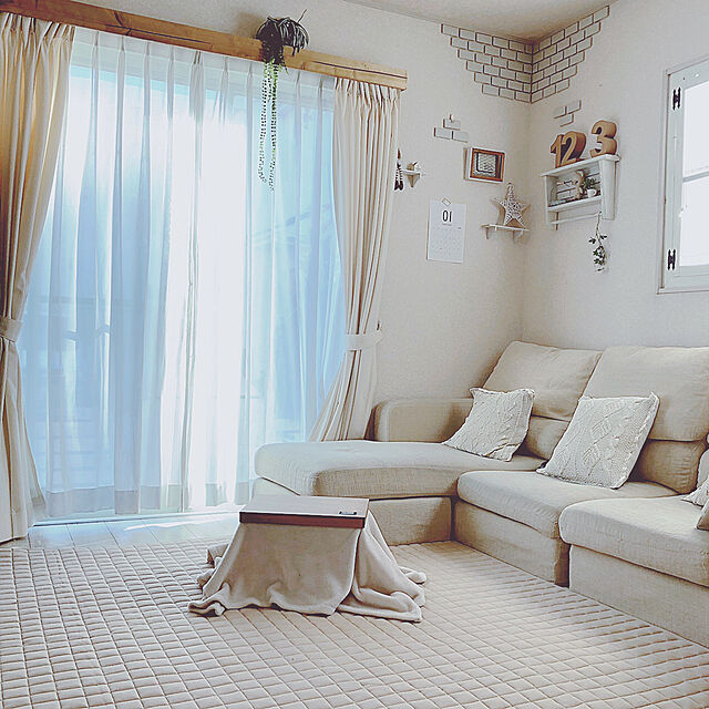 Yukoの株式会社エア・リゾーム-エア・リゾーム ラグマット 2畳 洗える キルト リビングラグ 北欧 おしゃれ コットンラグ 185×185cm ブラウンの家具・インテリア写真