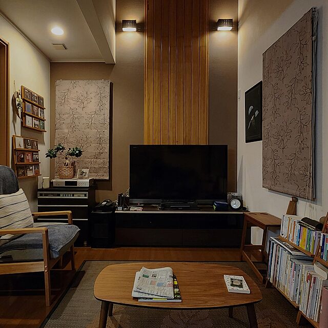 yasu10の-壁紙 クロス のり無し DIY リフォーム 和 和モダン 無地 ブラウン 和室 防カビ リリカラ LL-7406 LL-7407（LV3418 LL5345）の家具・インテリア写真