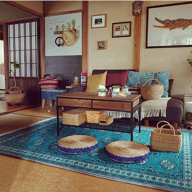 fukuの無印良品-【SALE】 無印良品 オックスクッションカバー 43X43cm用 マスタード 良品計画の家具・インテリア写真