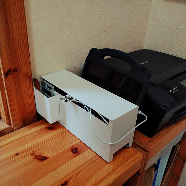 FUMの無印良品-無印良品 スチールタップ収納箱 フラップ式 ホワイトグレー 幅32×奥行10×高さ14cm 44596654の家具・インテリア写真