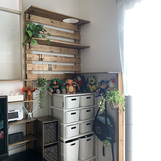 Miyureのニトリ-ポトス ハンギングワイヤーバスケット  フェイクグリーン インテリアグリーン 造花 観葉植物 の家具・インテリア写真