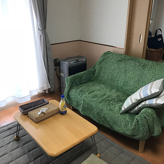 Machikoの無印良品-綿ななこ織抗菌洗えるキルティングラグ／ブラウン １００×１９５ｃｍ／ライトベージュの家具・インテリア写真
