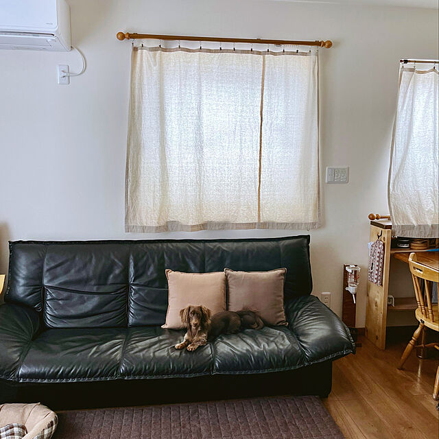 kanaの無印良品-【SALE】 無印良品 オックスクッションカバー 43×43cm用 モカブラウン 1セット（2枚） 良品計画の家具・インテリア写真