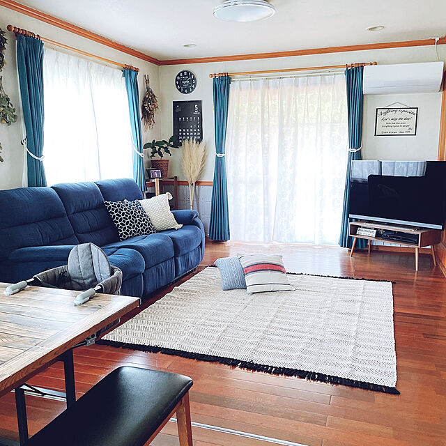 haruのニトリ-コットンラグ(クラフトi 185X185) の家具・インテリア写真