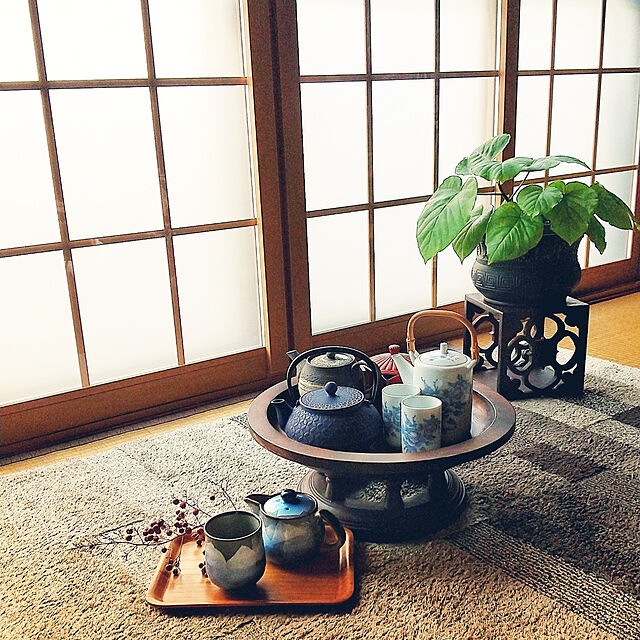 Renの九谷焼-洗いやすい茶こし網付 九谷焼 ポット 急須 銀彩(青) 陶器 和食器 茶器 日本製の家具・インテリア写真