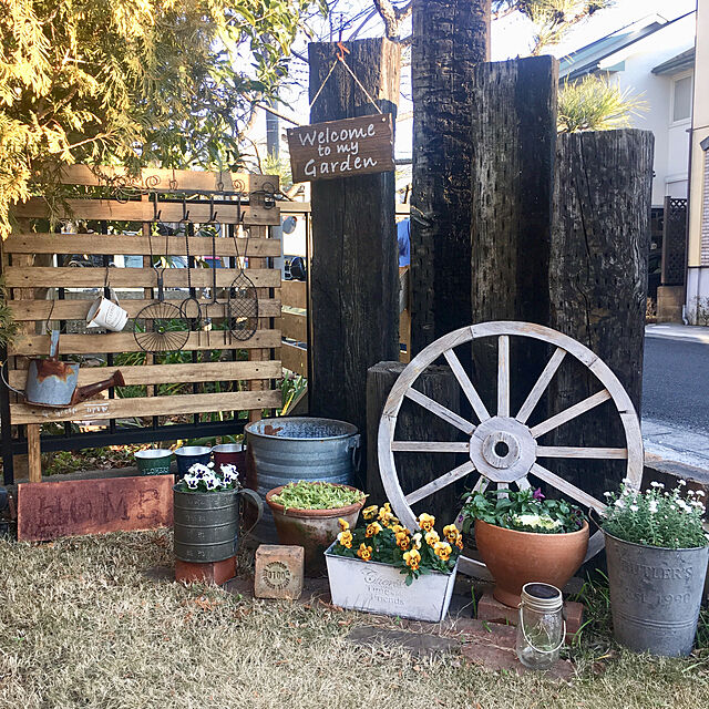 minakoの友膳-ガーデン ガーデニング プランター おしゃれ ナチュラル アンティーク調  かわいい 寄植え ジャンクガーデン/ウェザービトゥンロングSGの家具・インテリア写真