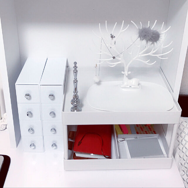 USAのInterDesign (インターデザイン)-InterDesign 化粧品 小物 収納ボックス 引き出し 3段 オーガナイザー フリップタワー ホワイト 39461EJの家具・インテリア写真