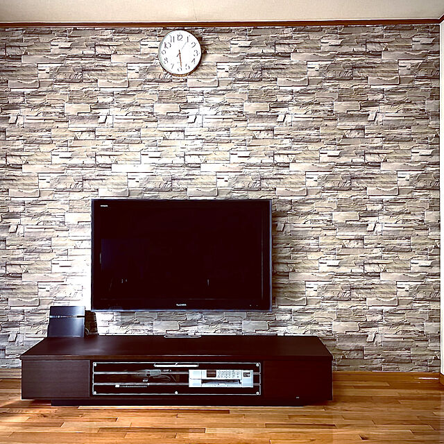 ajisaiのYullymerry-Yullymerry 壁紙シール レンガ ブロック 模様 61cm × 10m ブリックパターン ストーン DIY 模様替え (浅黄)の家具・インテリア写真