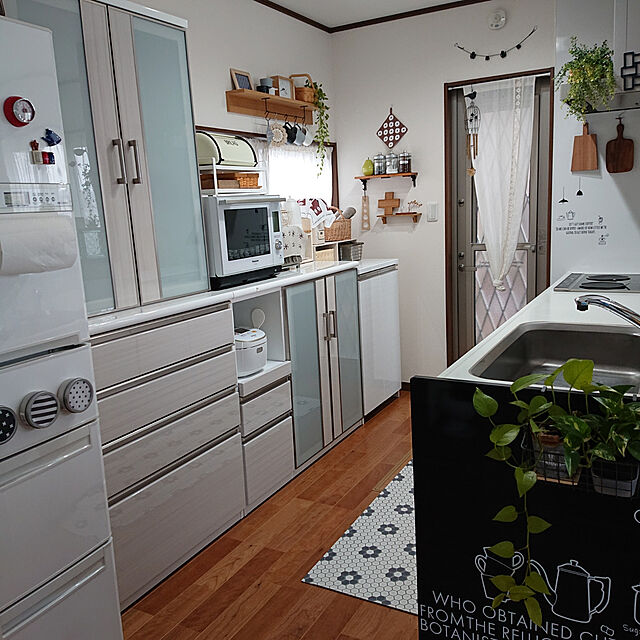 Miyakoのニトリ-食器棚(ポスティア 80DB WH) の家具・インテリア写真