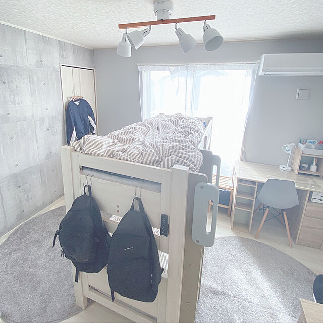 Yukoの-二段ベッド 2段ベッド コンパクト セミシングル 最安値に挑戦 耐震式 耐荷重500kg クィーン対応 高さ調節 SSミリオン 本体のみ -ARTの家具・インテリア写真